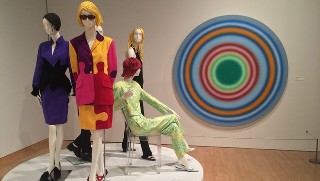 Garments from Kelly Ellman’s personal collection. In the background is a work by Swiss painter Ugo Rondinone.
