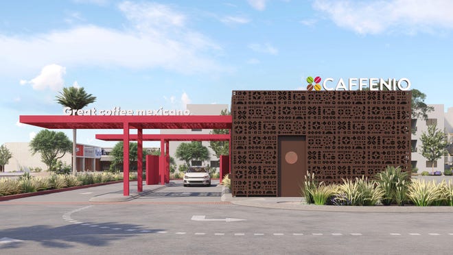 Una representación de cómo será la futura ubicación de Caffenio en Mesa, Arizona.