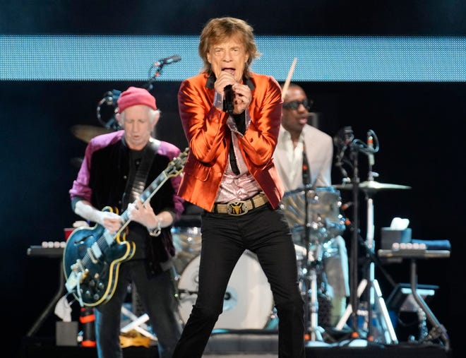 Mick Jagger and The Rolling Stones perform during their Hackney Diamonds Tour at State Farm Stadium.