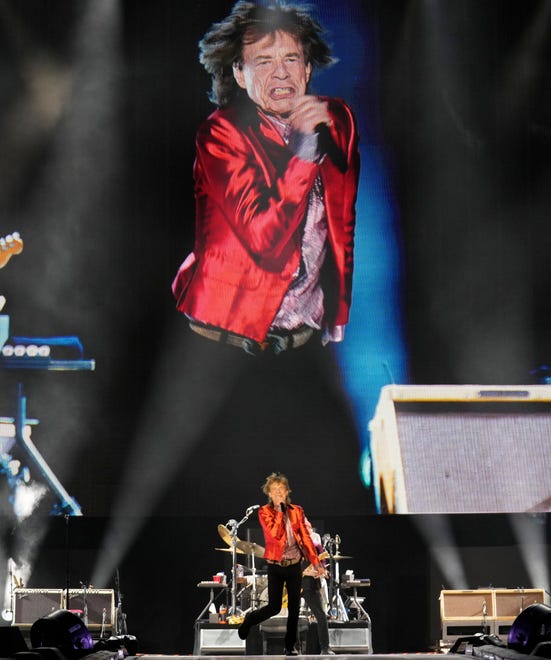 Mick Jagger and The Rolling Stones perform during their Hackney Diamonds Tour at State Farm Stadium.