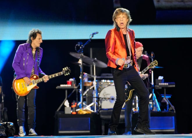 May 7, 2024; Glendale, Ariz., U.S.; Mick Jagger and The Rolling Stones perform during their Hackney Diamonds Tour at State Farm Stadium. Mandatory Credit: Michael Chow-Arizona Republic