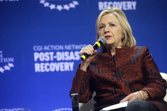 La exsecretaria de Estado estadounidense, Hillary Clinton, habla durante la última jornada de la reunión de la Iniciativa Global Clinton (CGI, en inglés) en P.R.