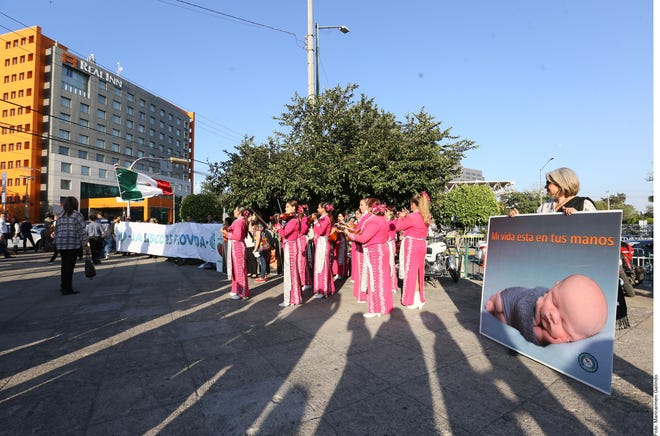 Protesta en contra del aborto en México.