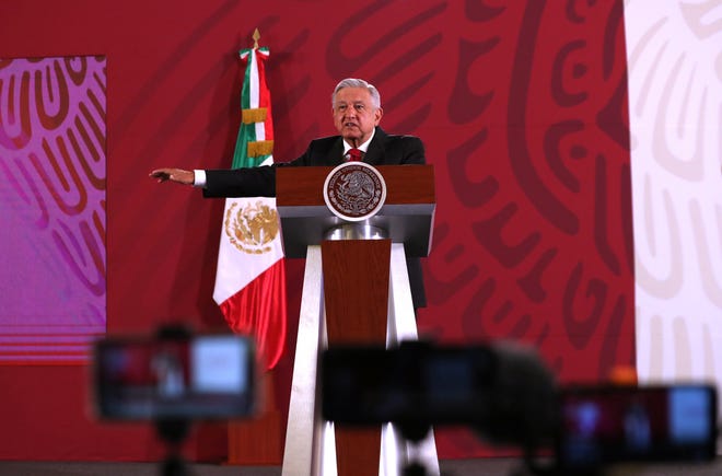 El presidente de México, Andrés Manuel López Obrador, en su conferencia de prensa matutina en Palacio Nacional, en Ciudad de México (México).