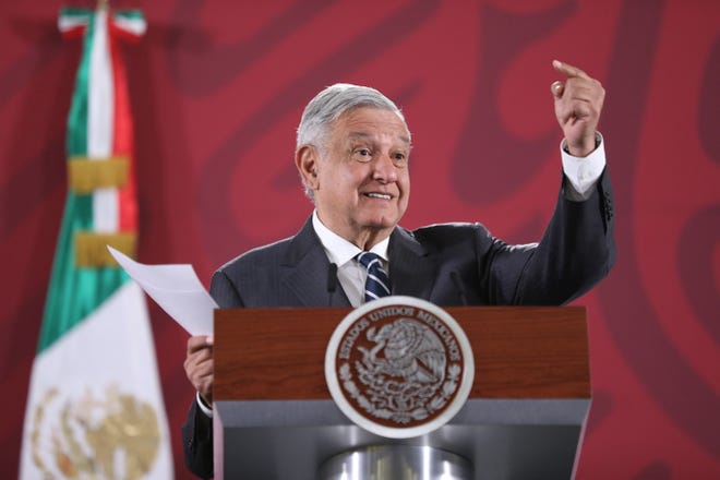 El presidente de México, Andrés Manuel López Obrador, ofrece una conferencia de prensa matutina este martes, en el Palacio Nacional de Ciudad de México (México).