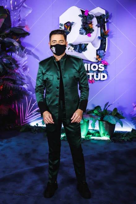 Borja Voces a su llegada a los Premios Juventud 2020, que se realizaron el jueves 13 de agosto de 2020 en el Seminole Hard Rock Hotel & Casino en Miami Florida.